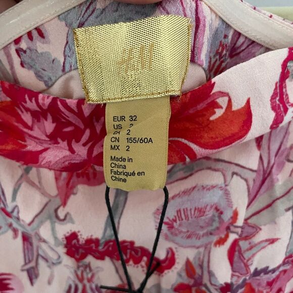 H&M Limited Edition Floral Flowy Strapless Corset Top Jumpsuit w Bow size 2 - Picture 9 of 10